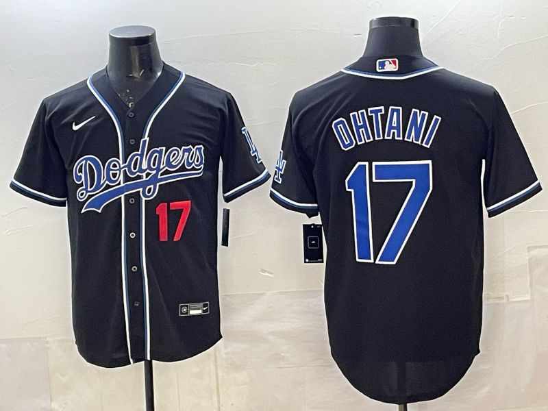 Men 2025 Los Angeles Dodgers #17 Ohtani Black Nike MLB Jersey style 086